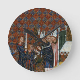 mevrouw Tiberius B VIII f.58 Coronation of King Ch Ronde Klok