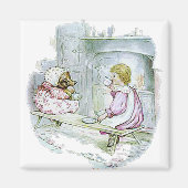 Mevrouw Tiggy-Winkle maakte Lucie een kopje thee Magneet (Voorkant)