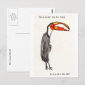 Mevrouw Toucan Kinder Art Briefkaart (Voorkant / Achterkant)