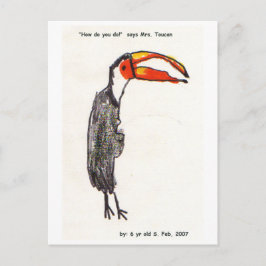 Mevrouw Toucan Kinder Art Briefkaart