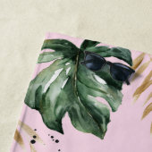 Mevrouw tropische botanische roze giroze typografi strandlaken (In situ)