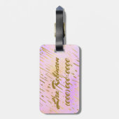 Mevrouw Typography Pink and Gold Bagagelabel (Achterkant verticaal)