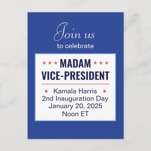 Mevrouw Vice-President Kamala Harris 2d Inhuldigin Briefkaart (Voorkant)