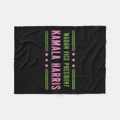 Mevrouw Vice-President Kamala Harris Pink Green Fleece Deken (Voorkant (Horizontaal))
