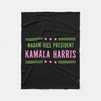 Mevrouw Vice-President Kamala Harris Pink Green Fleece Deken