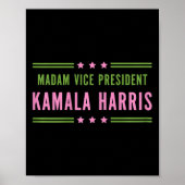 Mevrouw Vice-President Kamala Harris Pink Green Poster (Voorkant)