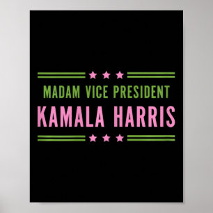 Mevrouw Vice-President Kamala Harris Pink Green Poster