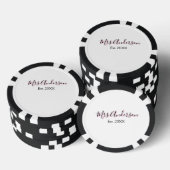 Mevrouw voeg naam toe achternaam zwart roze dit ja poker chips (Opstapeling)