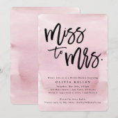 Mevrouw Vrijgezellenfeest, roze Waterverf Kaart (Voorkant / Achterkant)