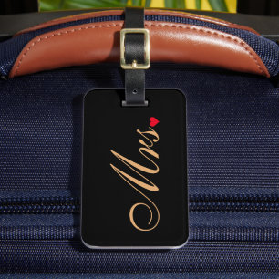 Mevrouw Vrouw Bruid Bruiloft Paar Chique Elegant R Bagagelabel