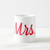 Mevrouw Vrouw Paar Monogram Red Bold Custom Koffiemok (Center)