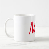 Mevrouw Vrouw Paar Monogram Red Bold Custom Koffiemok (Links)
