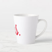 Mevrouw Vrouw Paar Monogram Red Bold Custom Latte Mok (Rechts)