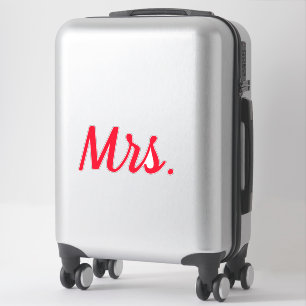 Mevrouw Vrouw Paar Monogram Red Bold Custom Sticker