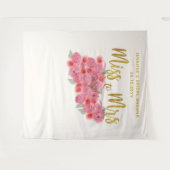 Mevrouw Wall of Rozen Boho Chic Bridal achtergrond Wandkleed (Voorkant (horizontaal))