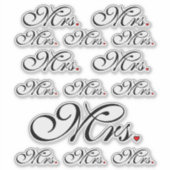 Mevrouw Wife Bride klikt om Kleurstrepes aan te pa Sticker (Voorkant)