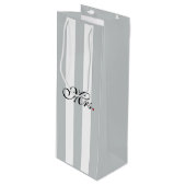 Mevrouw Wife Bride klikt om Kleurstrepes aan te pa Wijn Cadeautas (Voorkant Gekanteld)