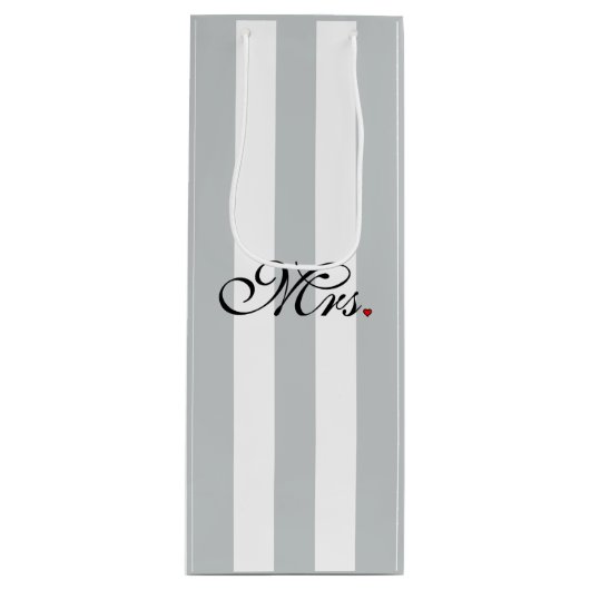 Mevrouw Wife Bride klikt om Kleurstrepes aan te pa Wijn Cadeautas (Voorkant)