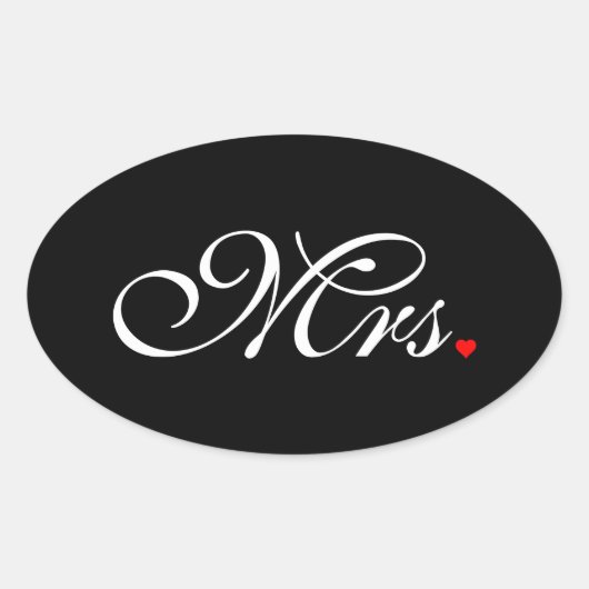 Mevrouw Wife Bride Zijn haar nieuwe widen Ovale Sticker (Voorkant)
