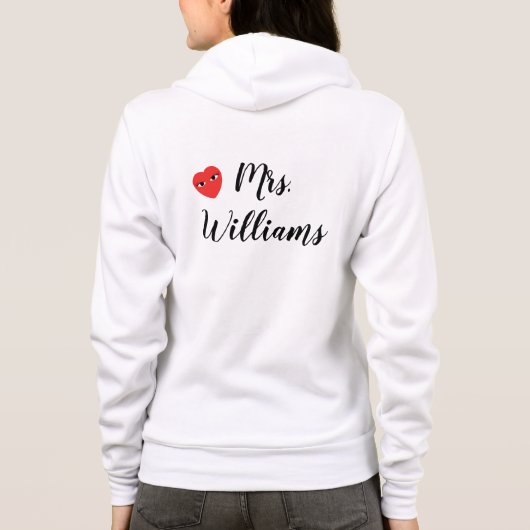 Mevrouw Wifey Hoody met Red Heart (Achterkant)