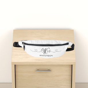 Mevrouw wit zwart pasgetrouwd heuptasje