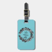 Mevrouw Wreath Turquoise Bagagelabel (Voorkant verticaal)