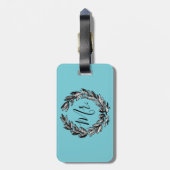 Mevrouw Wreath Turquoise Bagagelabel (Achterkant verticaal)
