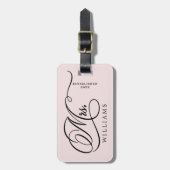 Mevrouw Year Vestiged Passen getrouwd Calligrafie Bagagelabel (Voorkant verticaal)