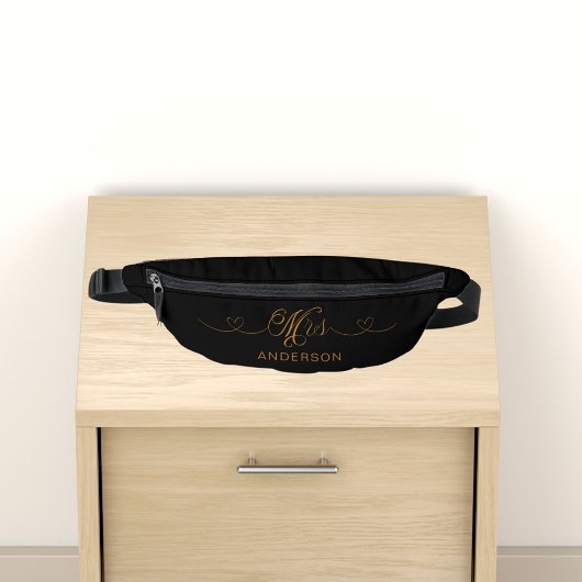 Mevrouw zwart goud pasgetrouwd heuptasje