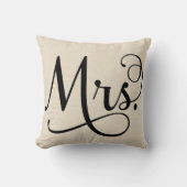 Mevrouw | Zwart schrift Kussen (Voorkant)