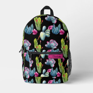 Mevrouwelijk Watercolor Exotisch Wildbloem Cactus Bedrukte Rugzak