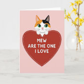 Mew Are The One I Love Cat Card Kaart (Gele Bloem)