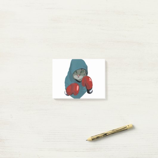 Mew Boxing Cat Post-it® Notes (Op bureau)