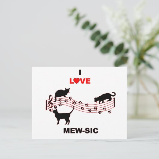 Mew-sic Briefkaart (Staand voorkant)