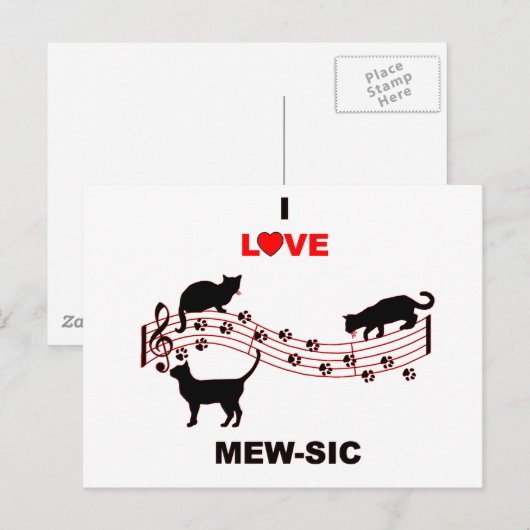 Mew-sic Briefkaart (Voorkant / Achterkant)