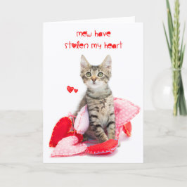 Mew stal mijn hart kitten valentijn feestdagen kaart