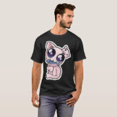 Mewgenics Stacy Eet Vis Sticker T-shirt (Voorkant volledig)