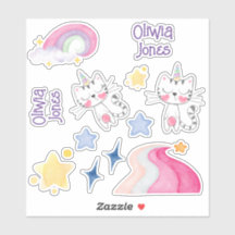 Mewgisch pastelcaticornapakket voor sticker