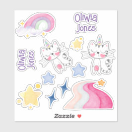 Mewgisch pastelcaticornapakket voor sticker