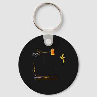 Mewing Machine Funny Quilting Craft Lover Quilter Sleutelhanger