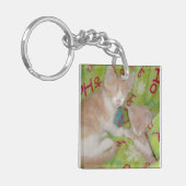 Mewkat 12 dubbelzijdig acrylhoudend Sleutelhanger (Voorkant Links)