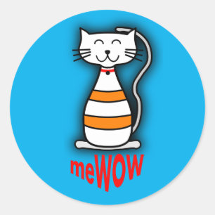 meWOW Cat Good Job Reward  ticker Ronde Sticker