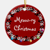 Mewry Kerstmis Keramisch Ornament (Voorkant)