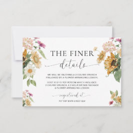 Mews Sunflower Herfst Baby Shower Details Kaart