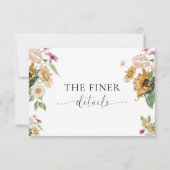 Mews Sunflower Herfst Baby Shower Details Kaart (Achterkant)