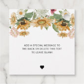 Mews Sunflower Pop de champagne bruidsfeest Bedankjes Labels (Achterkant)