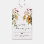 Mews Sunflower Pop de champagne bruidsfeest Cadeaulabel (Voorkant)