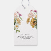 Mews Sunflower Pop de Champagne Bruiloftsfeest Cadeaulabel (Achterkant)