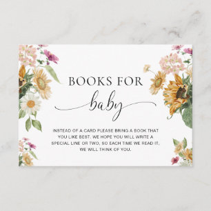 Mews Zonnebloem Baby shower Boeken voor Baby Verzo Informatiekaartje