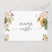 Mews Zonnebloem Baby shower Luier Raffle Ticket Informatiekaartje (Achterkant)